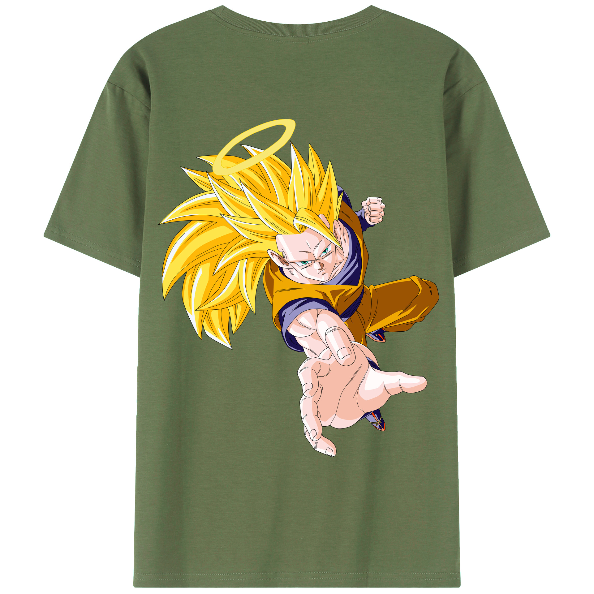 （画像用） ドラゴンボール 孫悟空（そん ごくう）Son Goku カカロット DRAGON BALL Kakarotto 綿100％ メンズ半袖Tシャツ（バックプリント） 通気性
